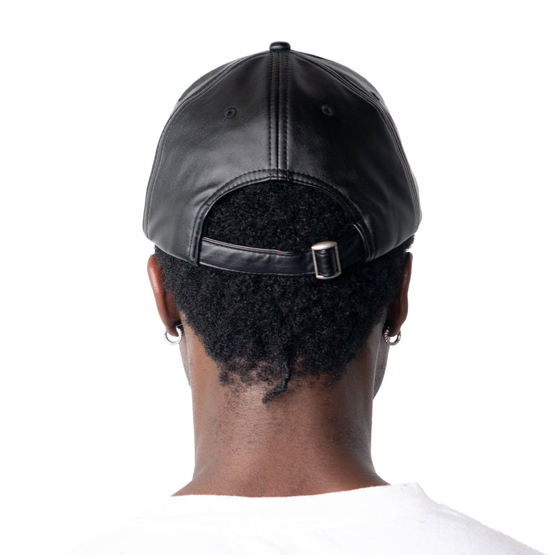 Debossed Vegan Leather Cap