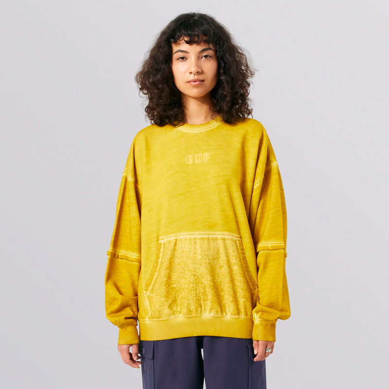 DISTRESS DOUBLE SLEEVE WASH CREW