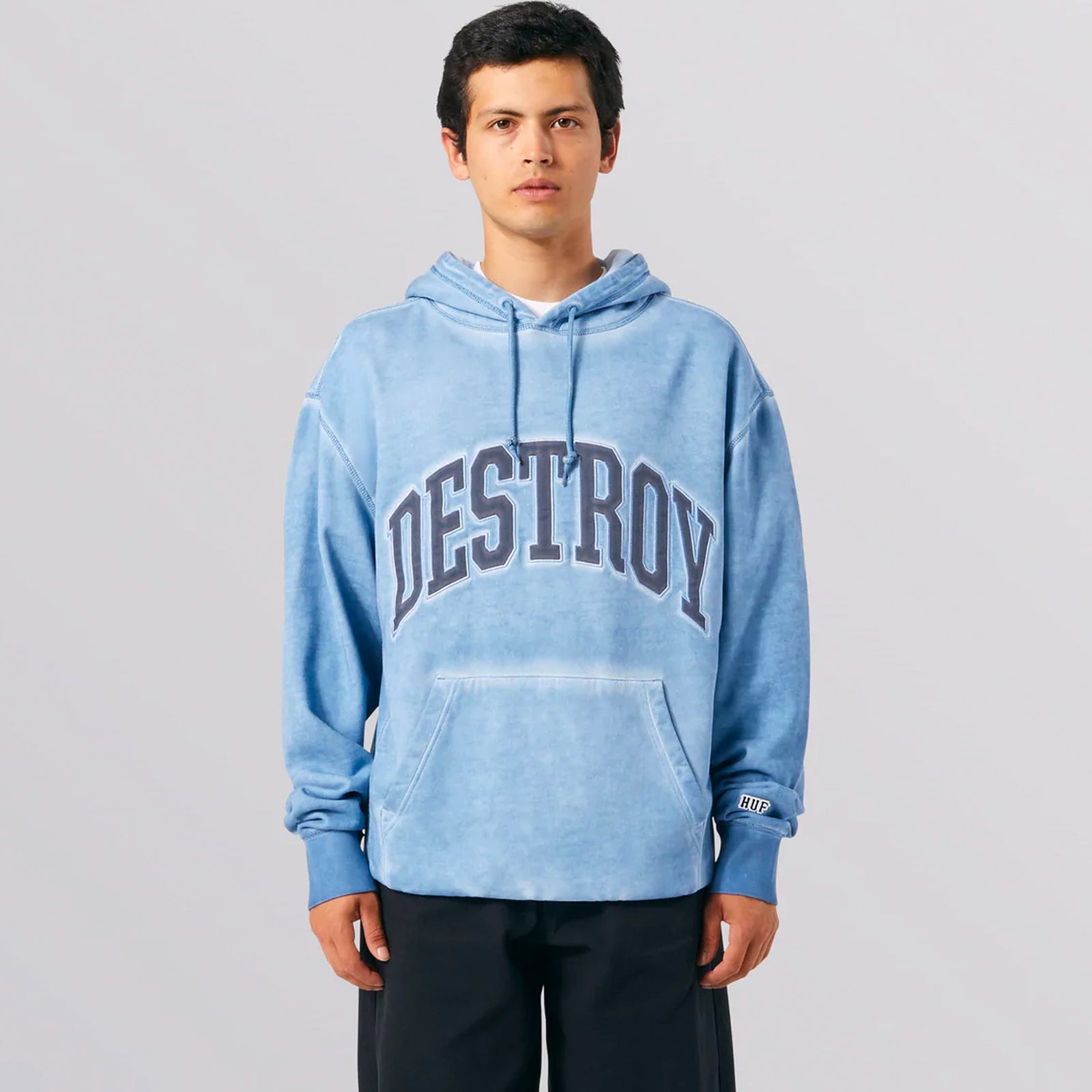 【RECTO】LLEGE LOGO DESTROYED HOODIE SWEATSHIRT BLUISH RECTO - Official Website