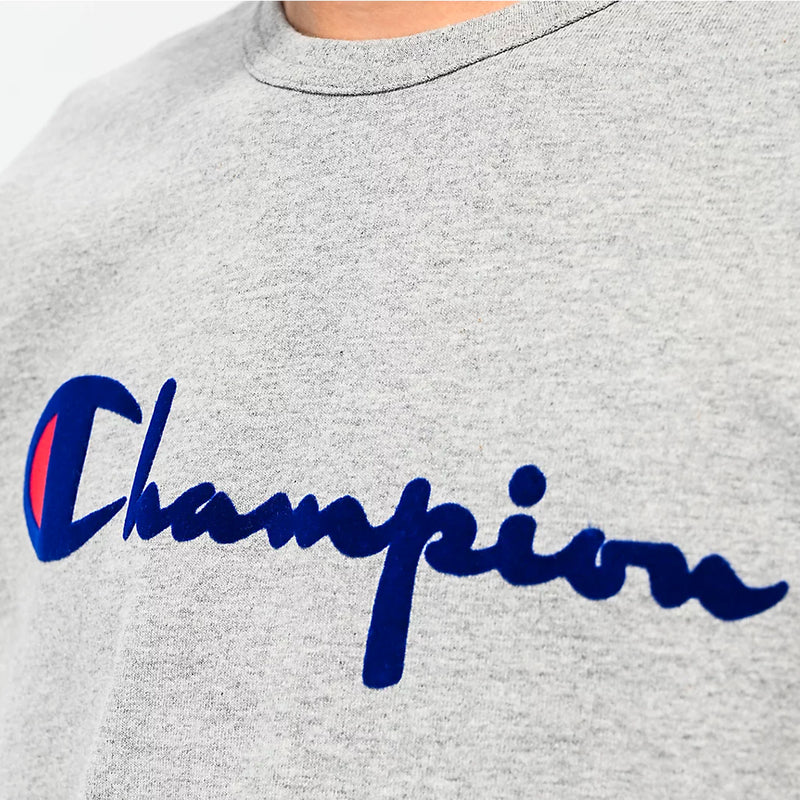 Heritage Flock Script Logo Tee (Grey)