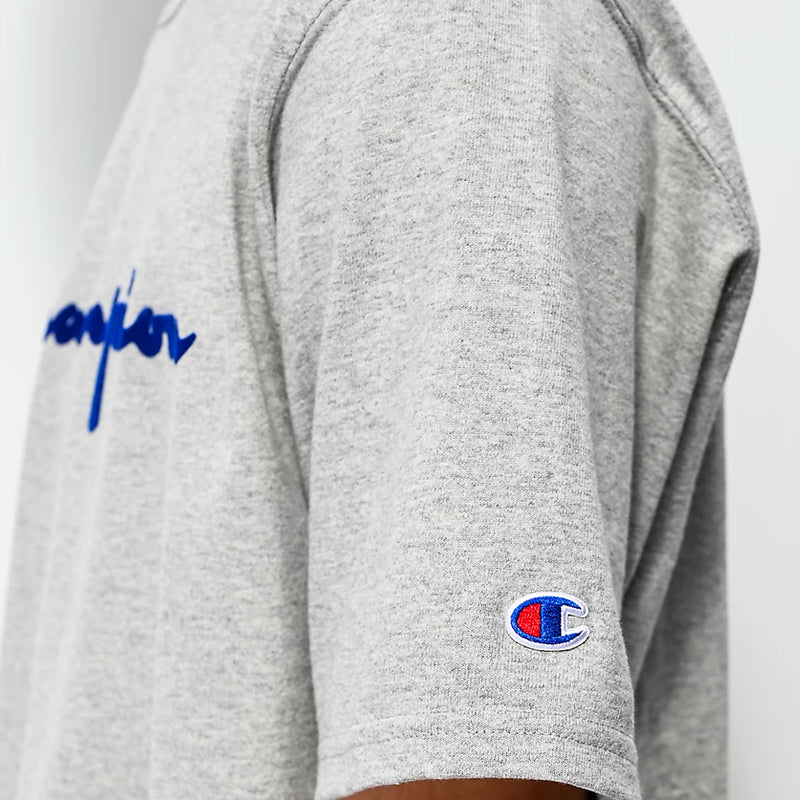 Heritage Flock Script Logo Tee (Grey)