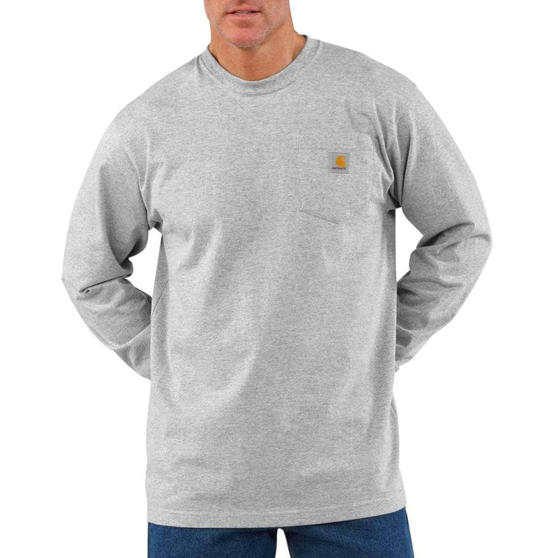 Workwear Pocket LS Tee (Heather Grey)