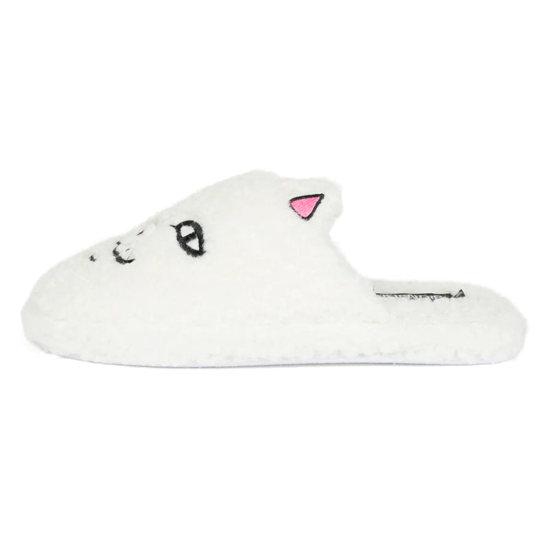 Nerm Face Fuzzy House Slippers (White)