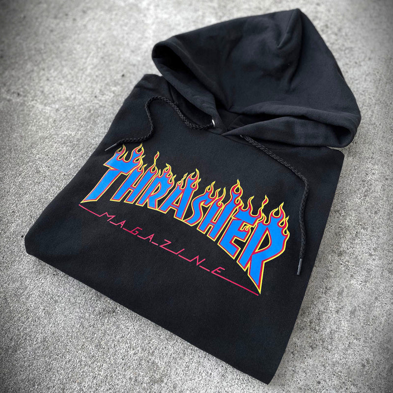 Flame Logo Hoodie (Black/Blue)