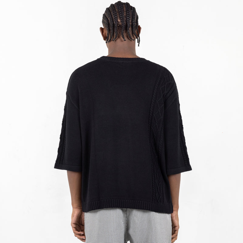 Charlie Mock Neck Knit Shirt (Black)