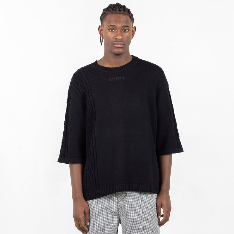 Charlie Mock Neck Knit Shirt (Black)