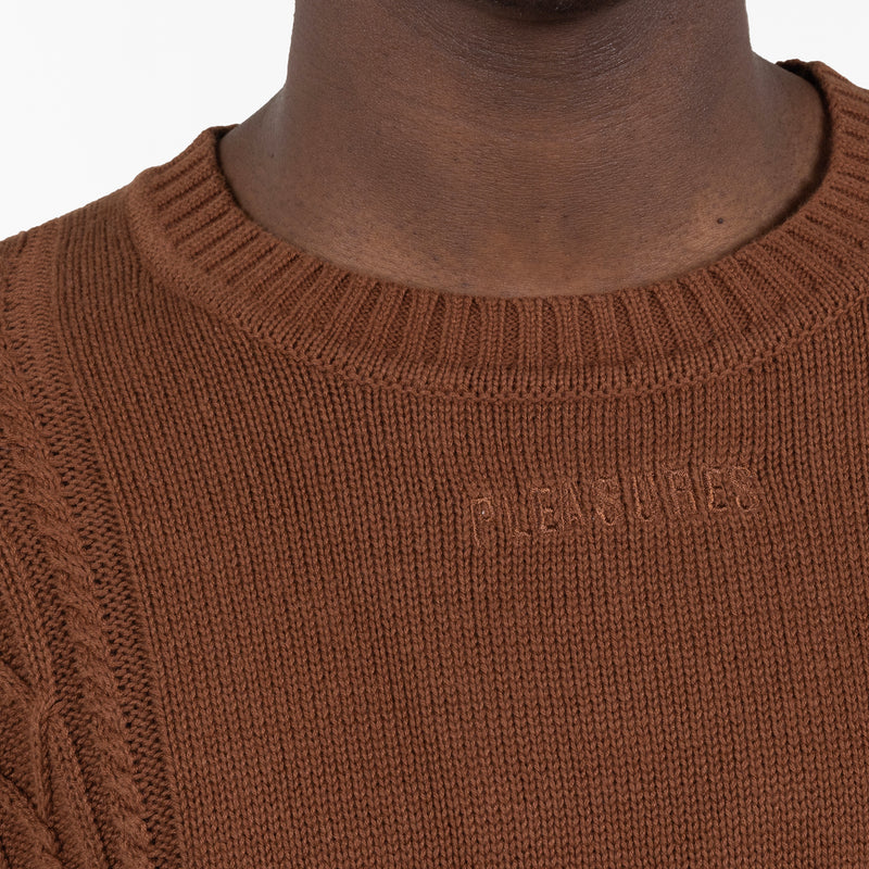 Charlie Mock Neck Knit Shirt (Brown)