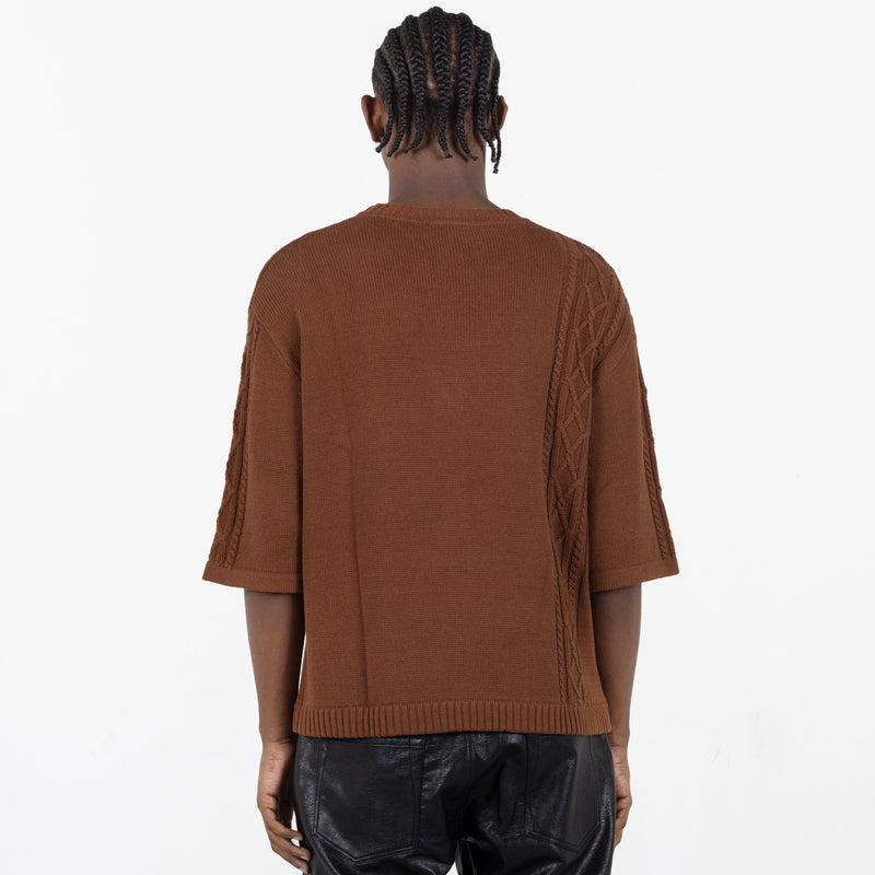 Charlie Mock Neck Knit Shirt (Brown)