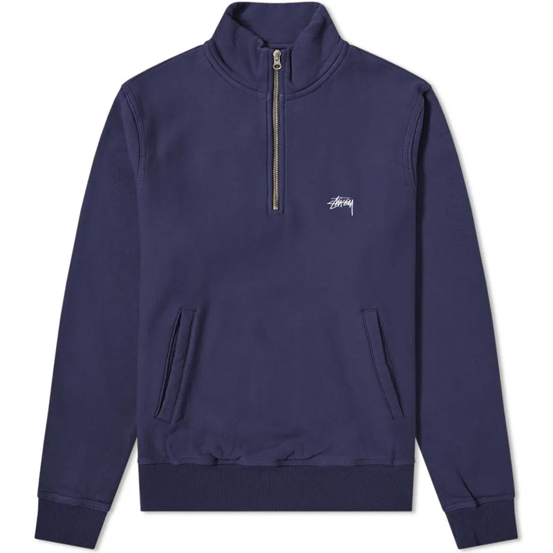 Stussy Stock Fleece Mock Sweatshirt (Navy)