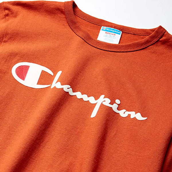 Heritage Flock Script Logo LS Tee (Burnt Orange)