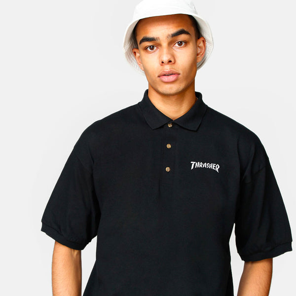 Thrasher Polo Tee (Black)