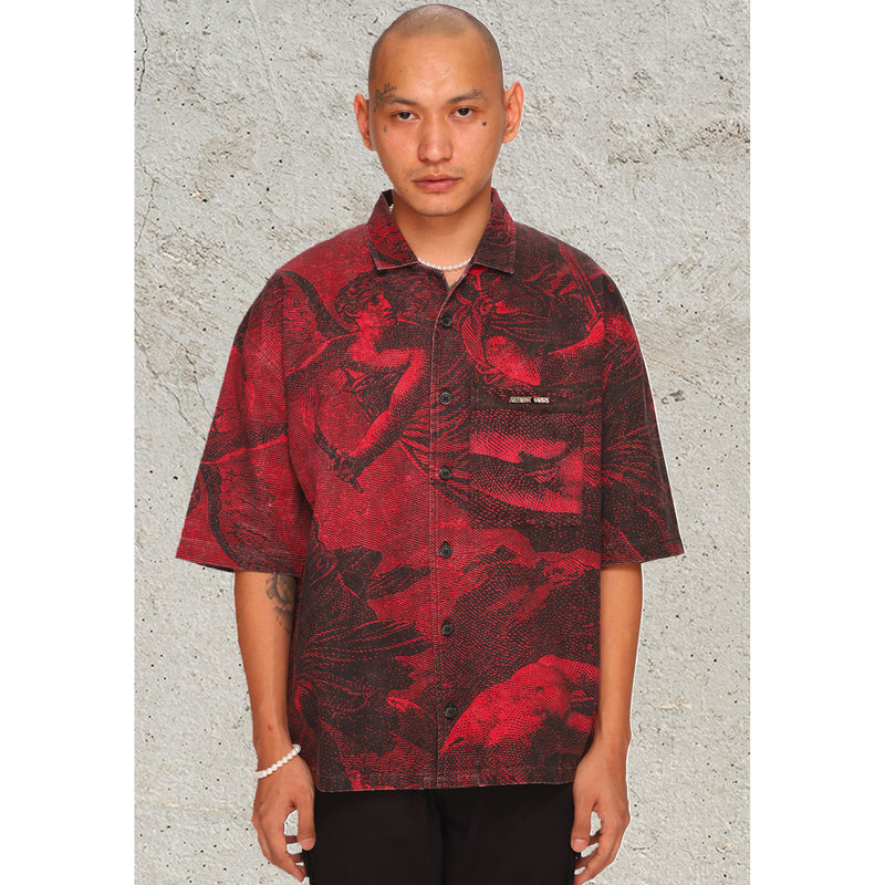 STONEWASHED "PROVIDENCE" SHIRT (RED)