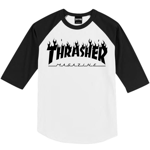 Thrasher Flame Raglan (White)