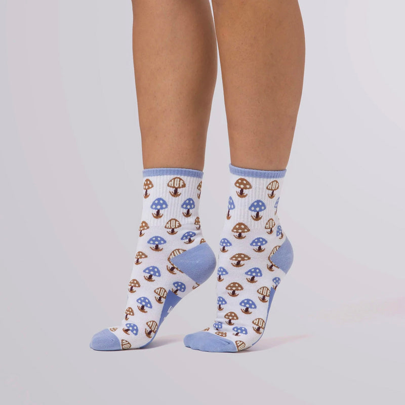 Womens Shroom 1/4 Sock (Off White)