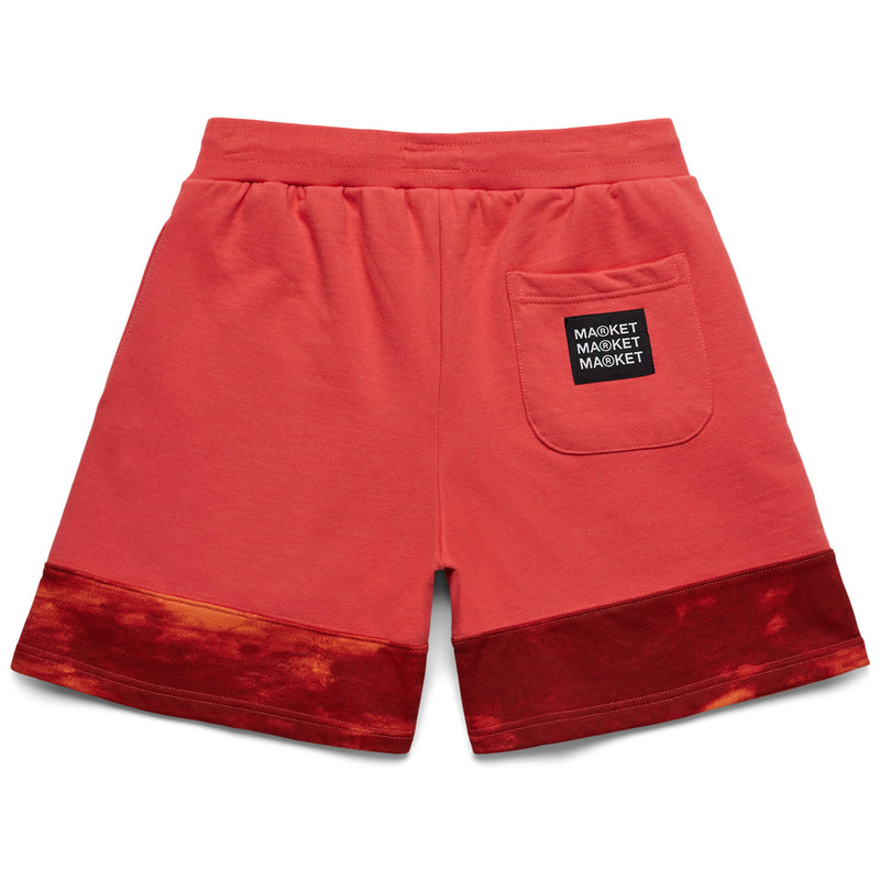 MARKET SPLIT TIE DYE SWEATSHORTS (Red)