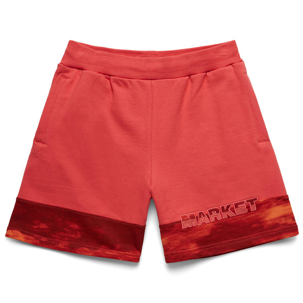 MARKET SPLIT TIE DYE SWEATSHORTS (Red)