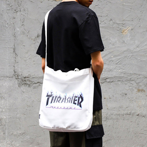 Purple Flame Tote Bag (White)