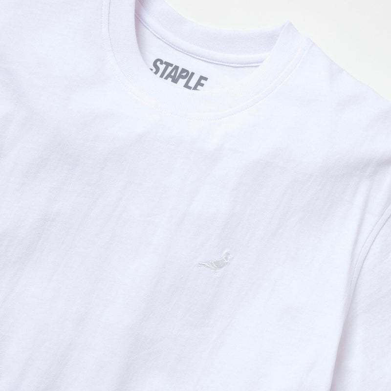 Tonal Pigeon Embroidered Tee (White)