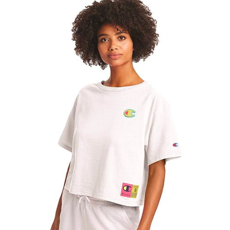 Women's Jocktag Cropped Tee (White)
